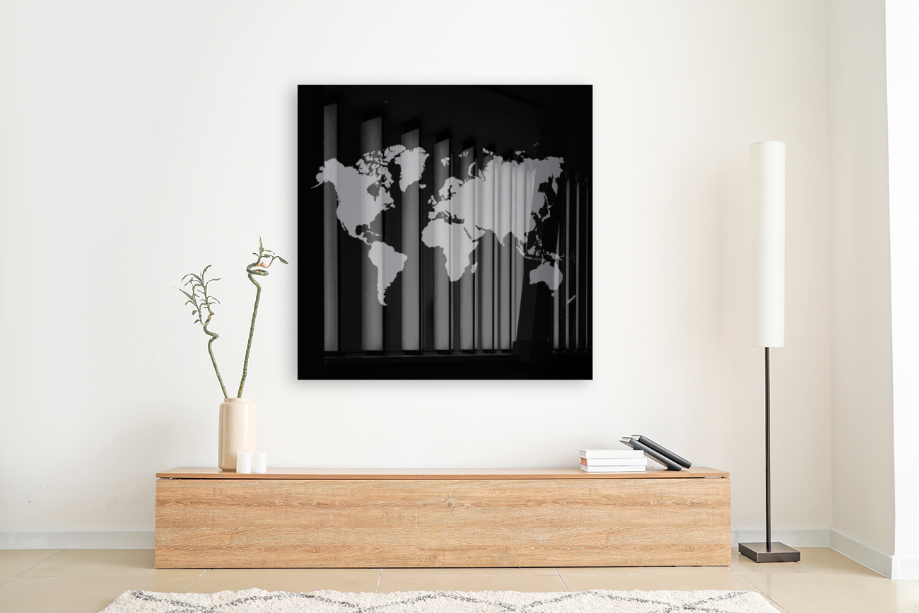 CAST IRON WORLD MAP Reproduction
