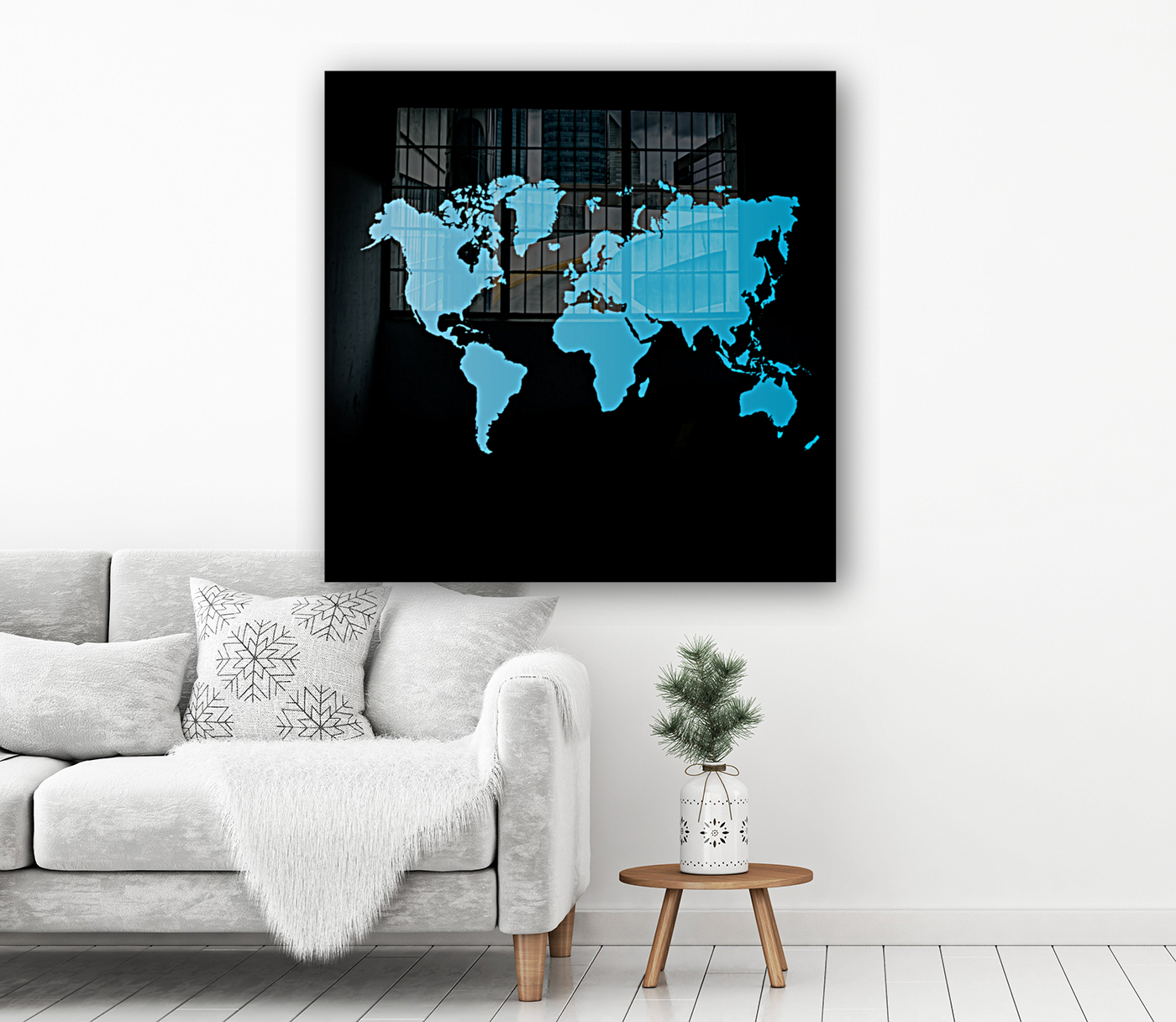 BLUE SHADE WORLD MAP Reproduction
