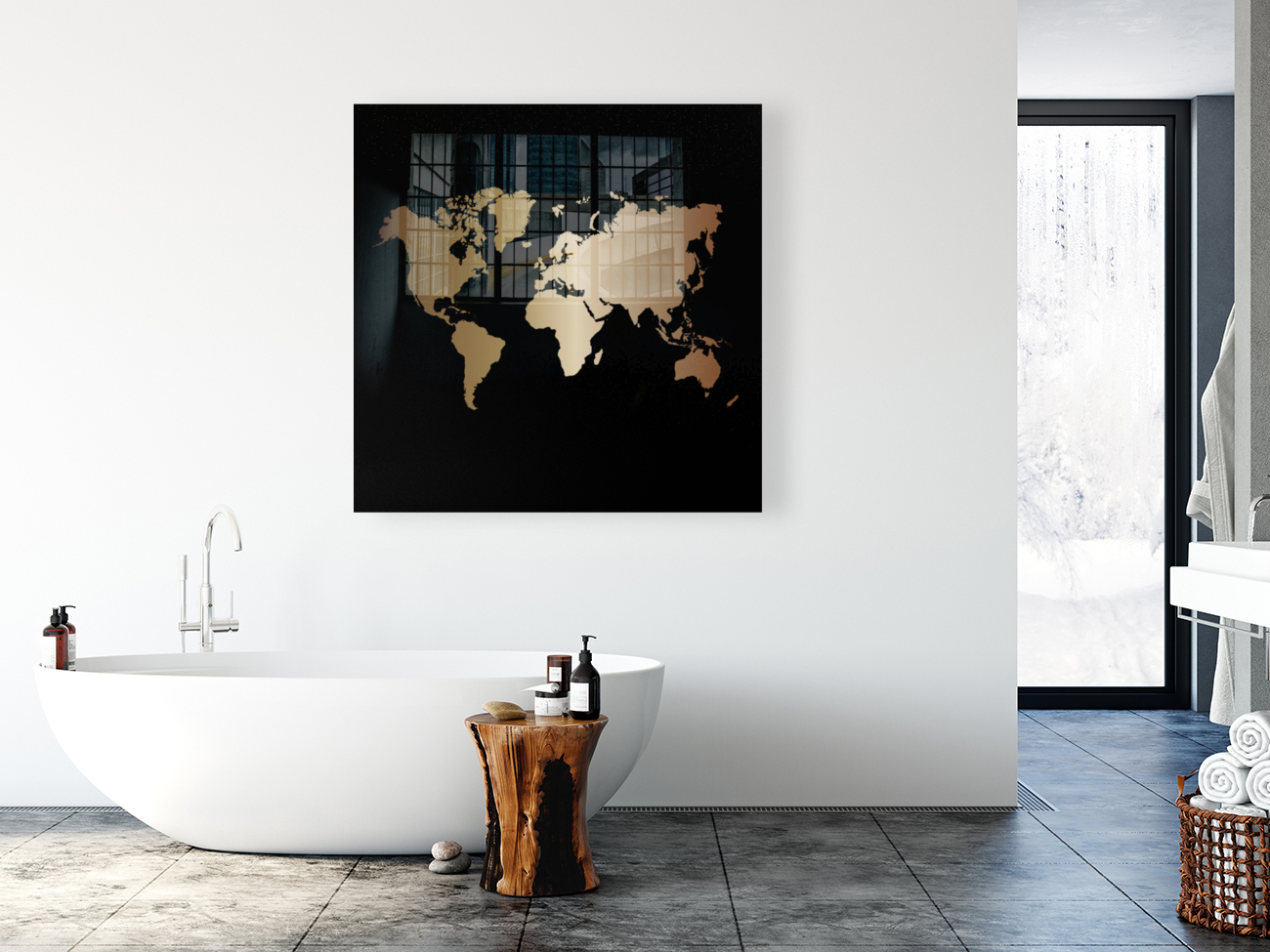 BRONZE WORLD MAP Reproduction