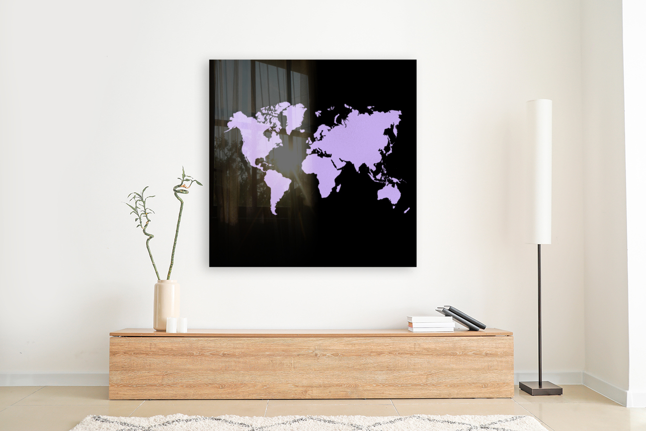 PURPLE SHADE WORLD MAP Reproduction