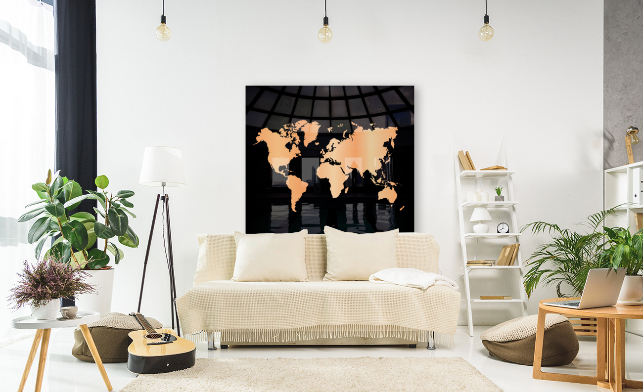 RED BIRCH WORLD MAP Reproduction
