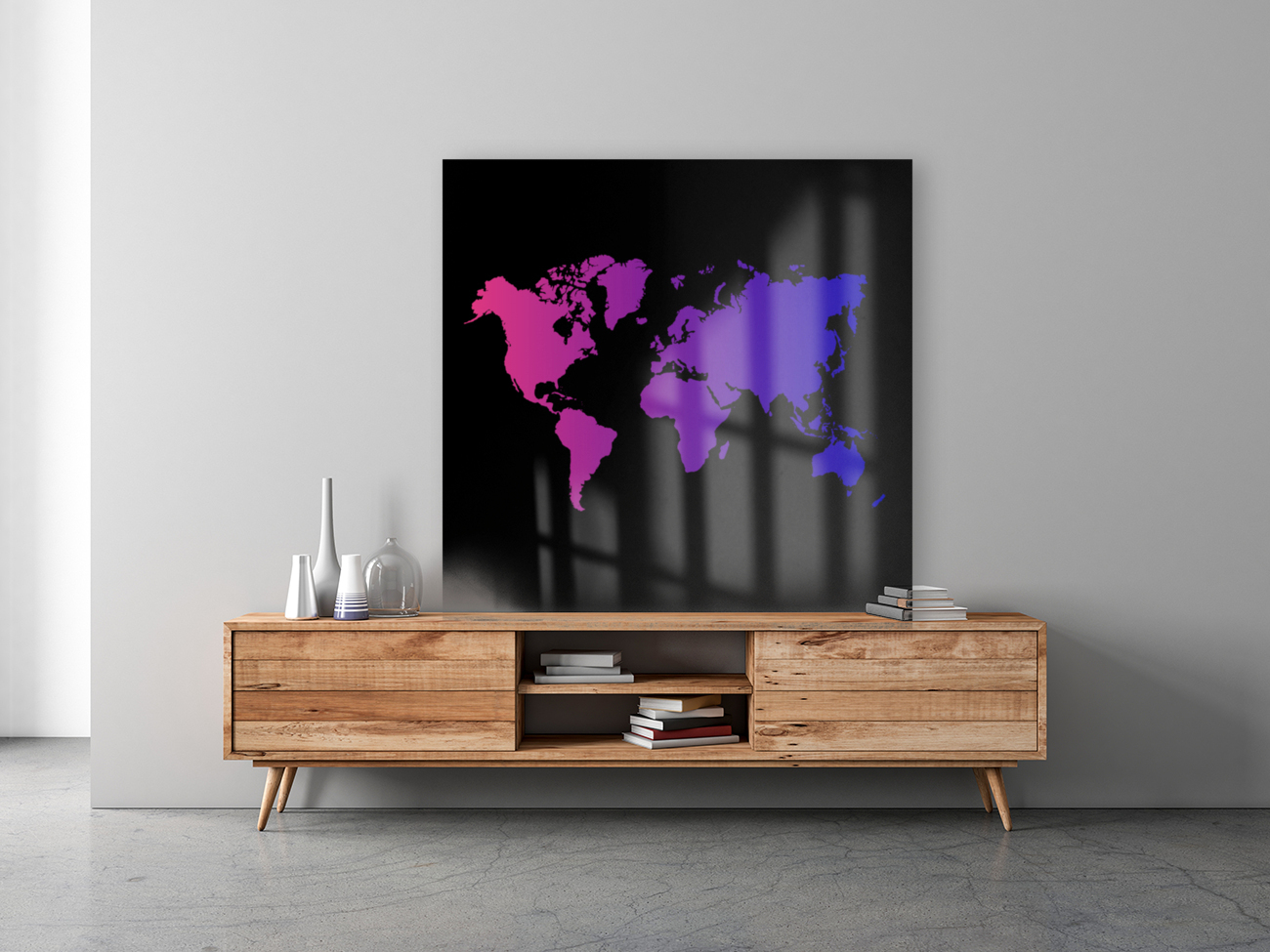 PURPLE GRADIENT WORLD MAP Reproduction