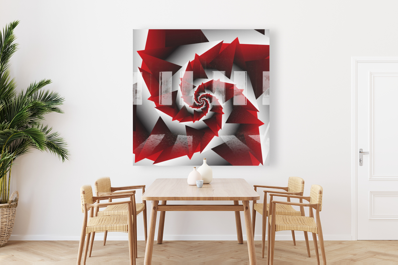 Abstract Geometric Red Graphics Reproduction
