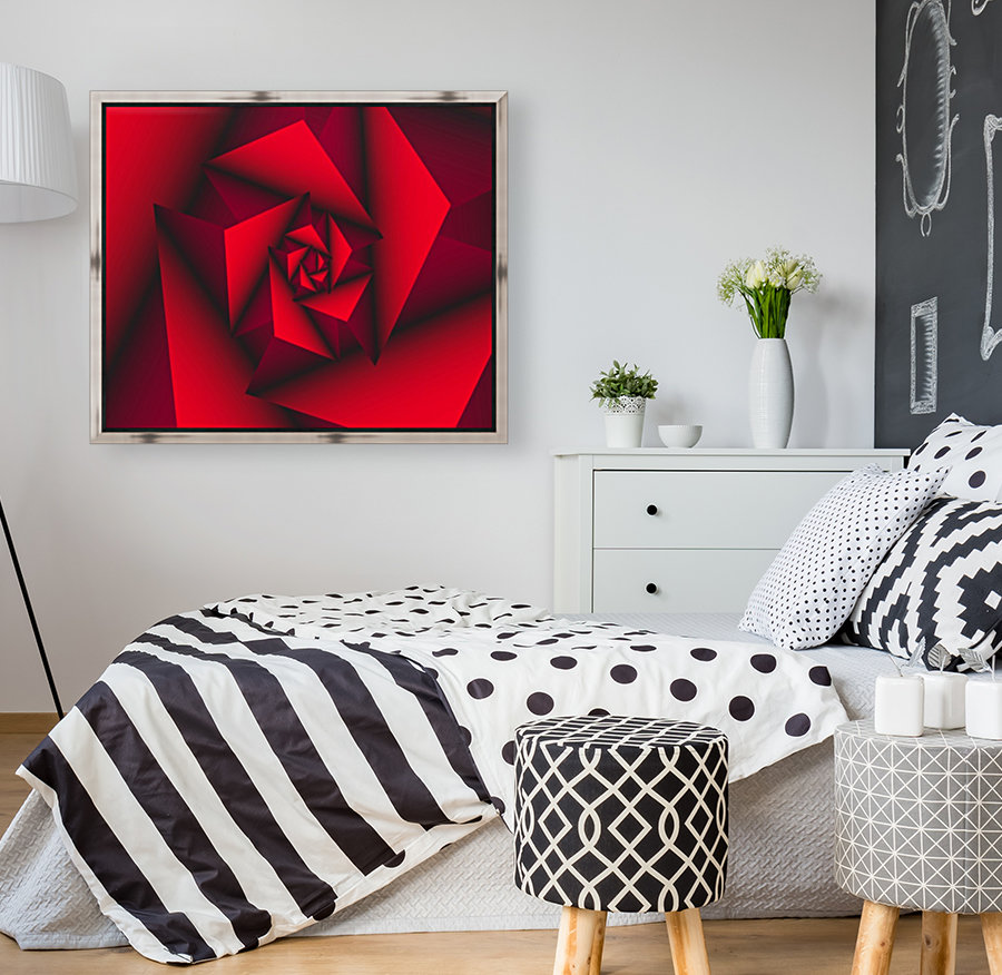 Red Abstract Geometric Reproduction