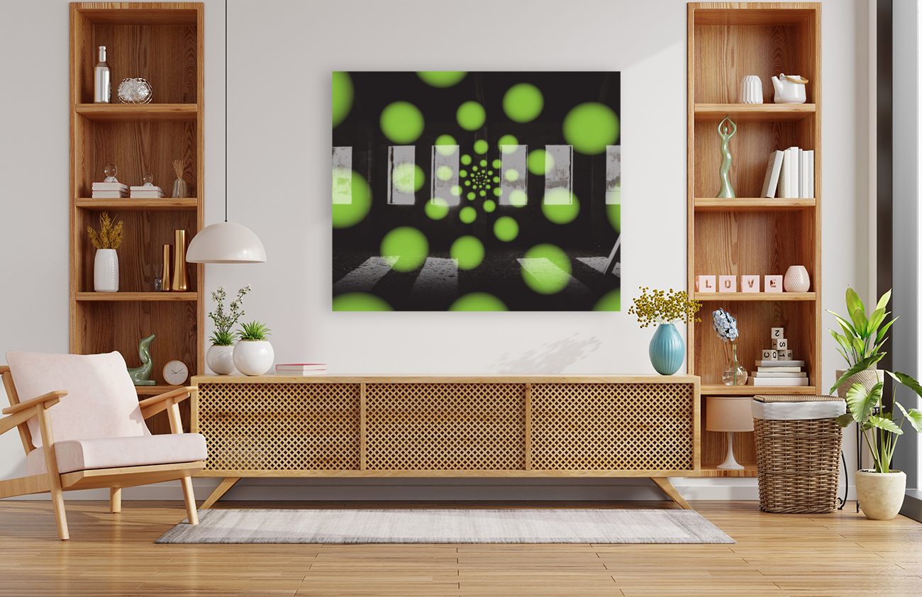 Green Spiral Dots Reproduction