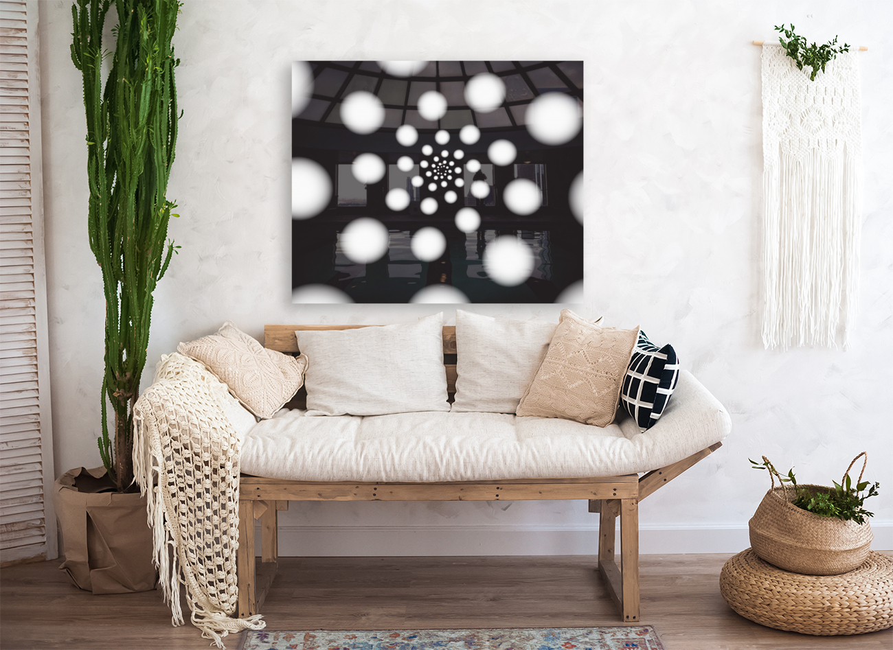 White Spiral Dots Reproduction
