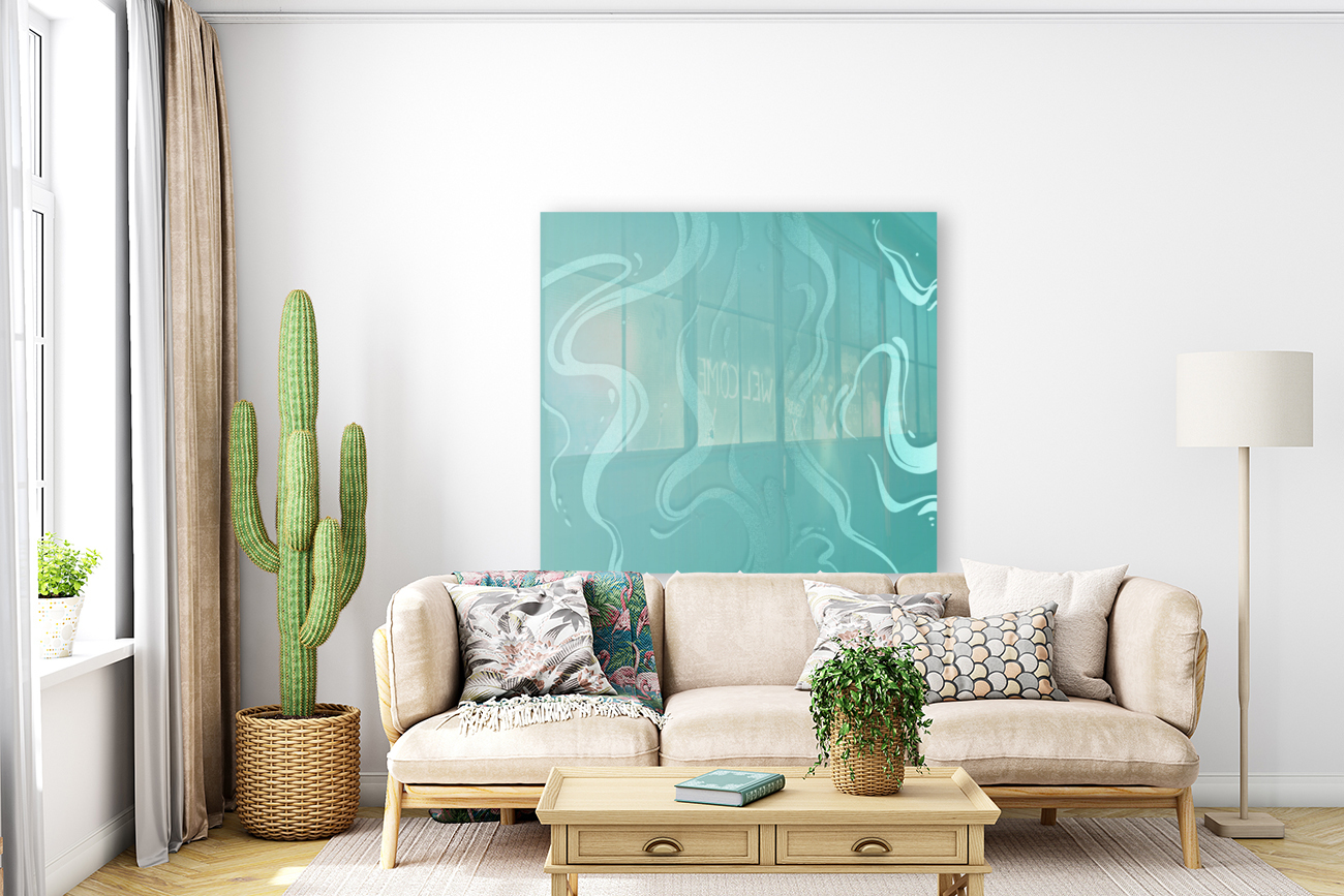 Turquoise Liquid Marble  Reproduction
