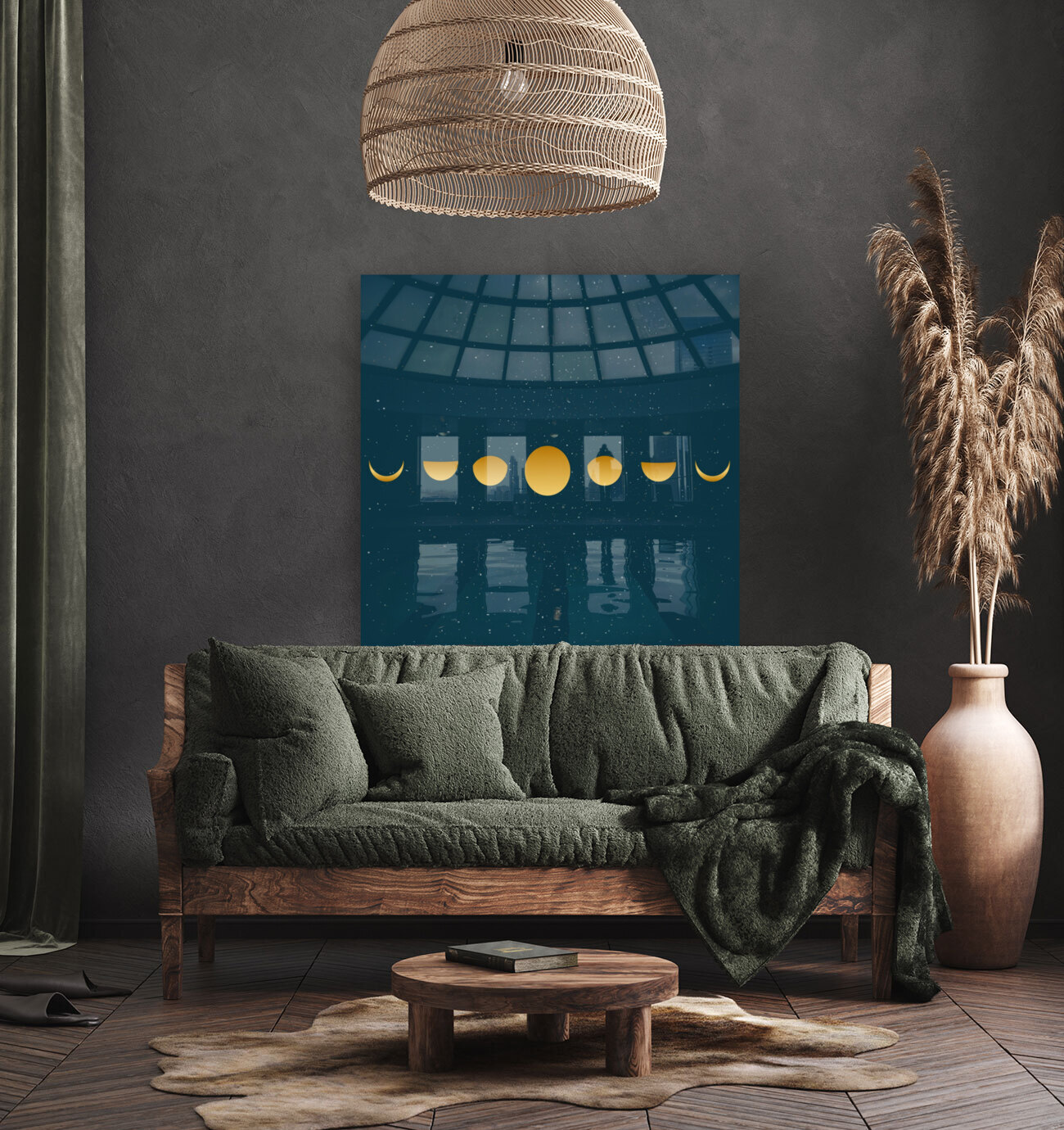 Golden Moon Phase Cycle  Reproduction