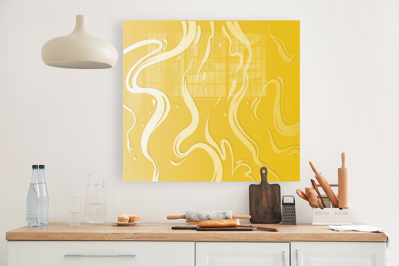 Summer Yellow Liquid Marble Reproduction