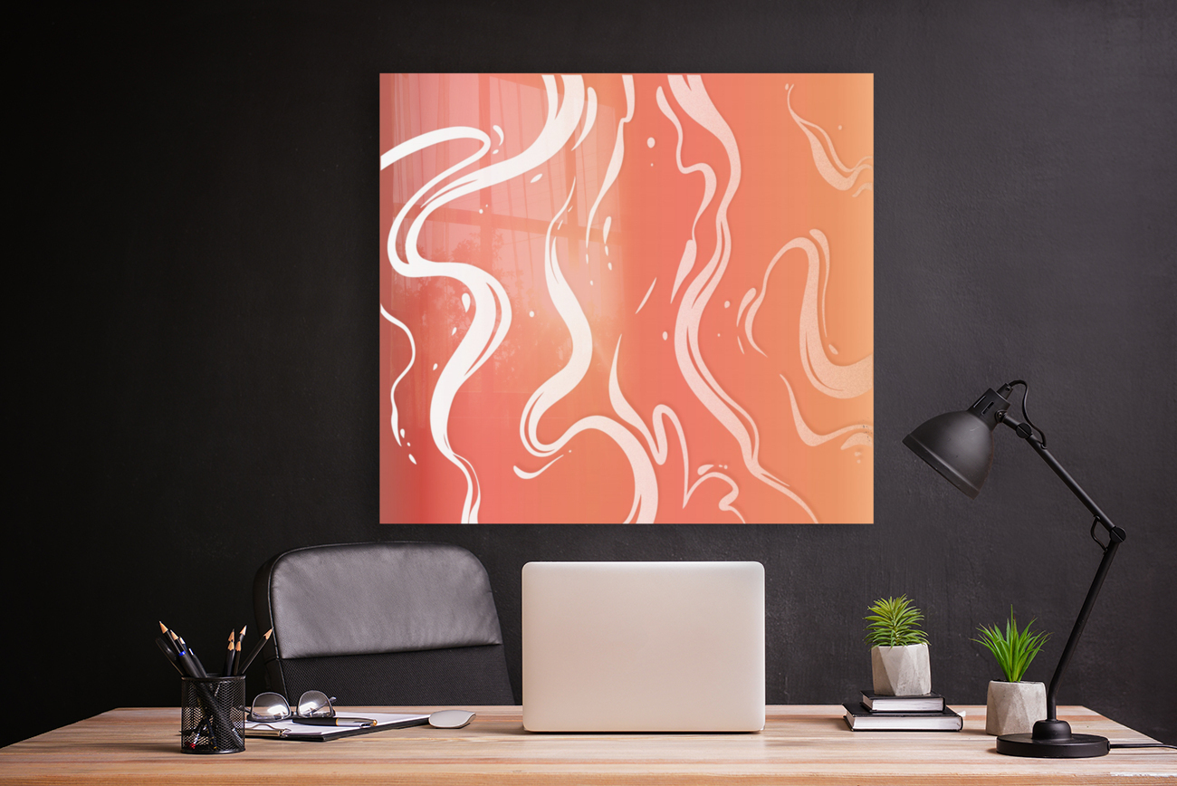 Peach Liquid Marble  Reproduction