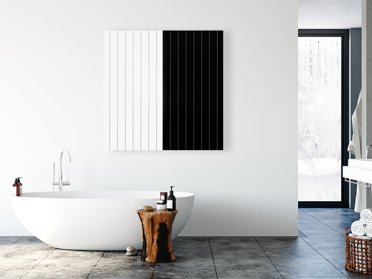 Plain Black and White Lines Reproduction