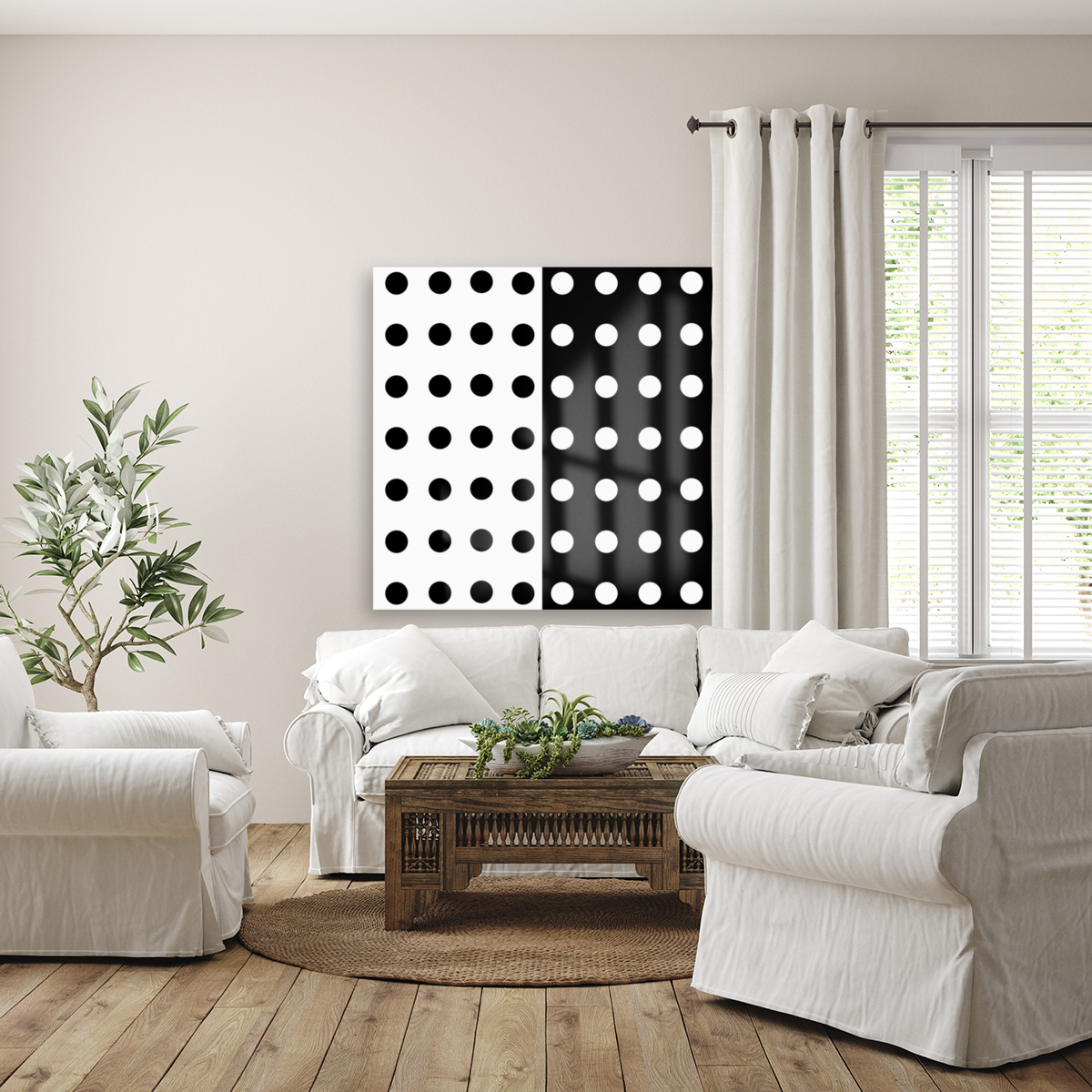 Monochrome Circle Dots Reproduction