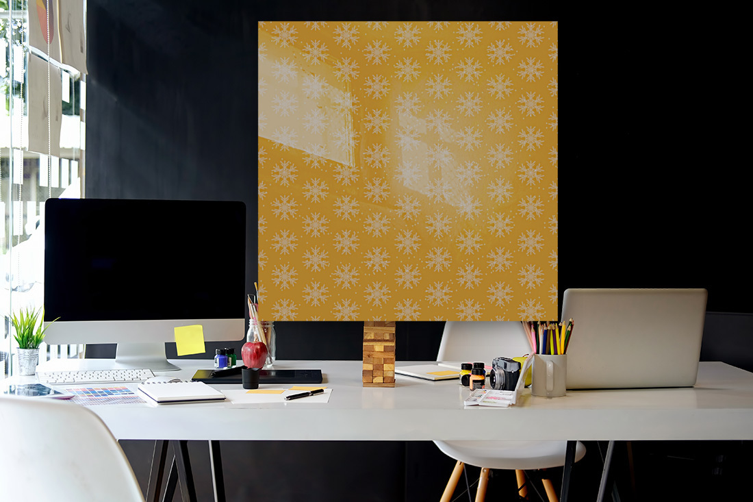 Cute Yellow Snowflakes Reproduction