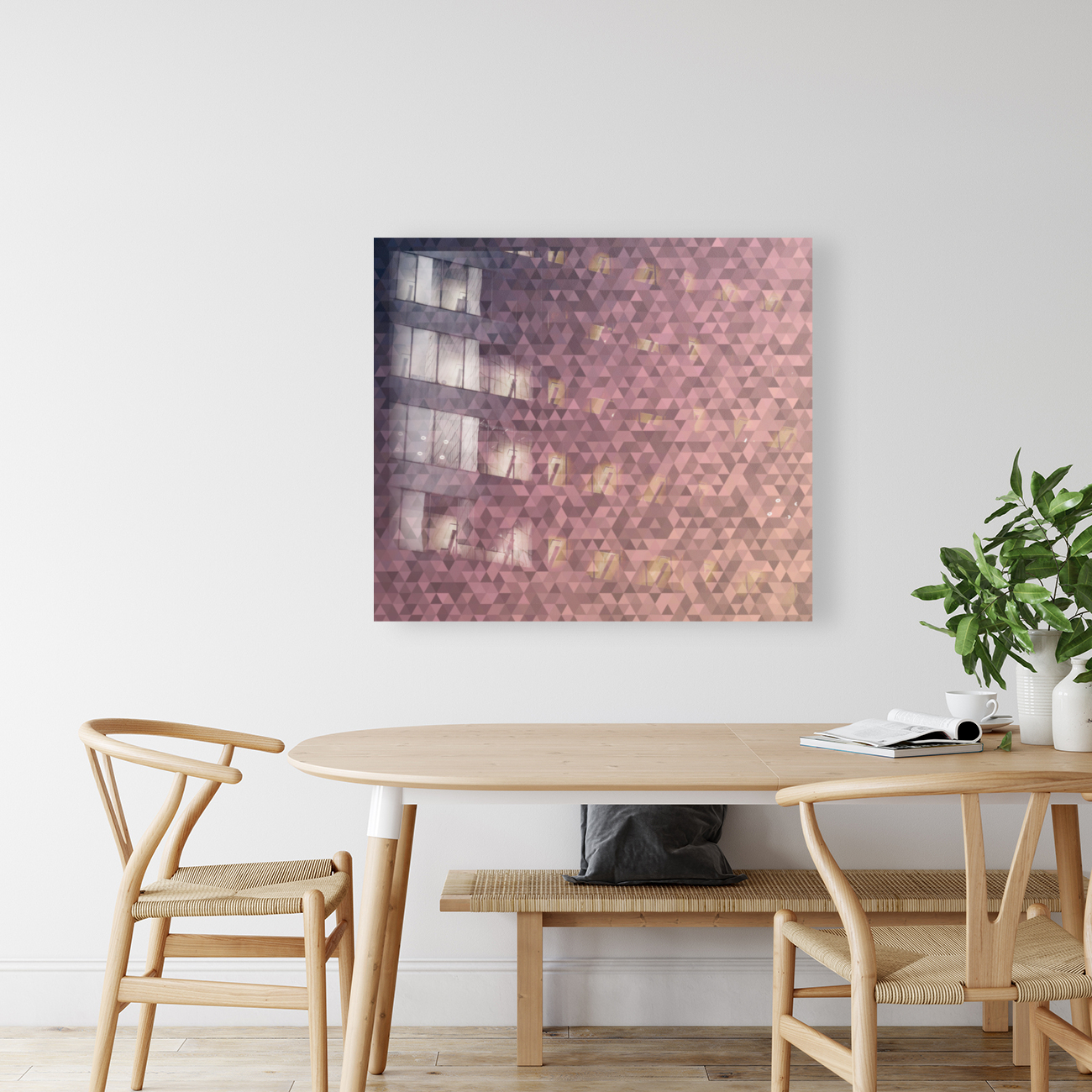 Pink Modern Geometric Pattern Reproduction
