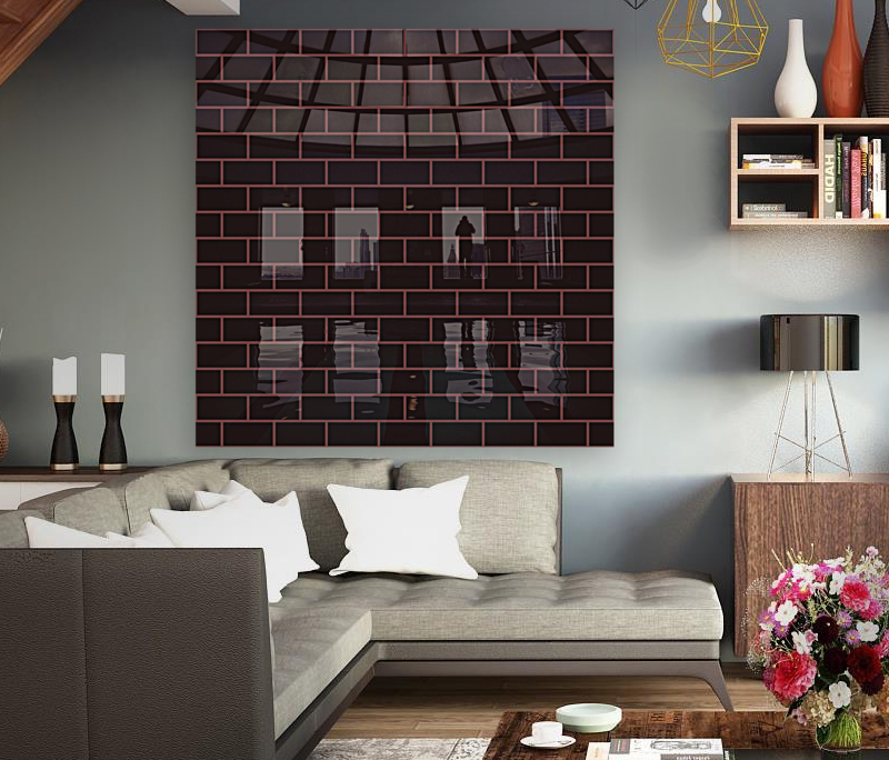 Brown Pink Brick Pattern Reproduction