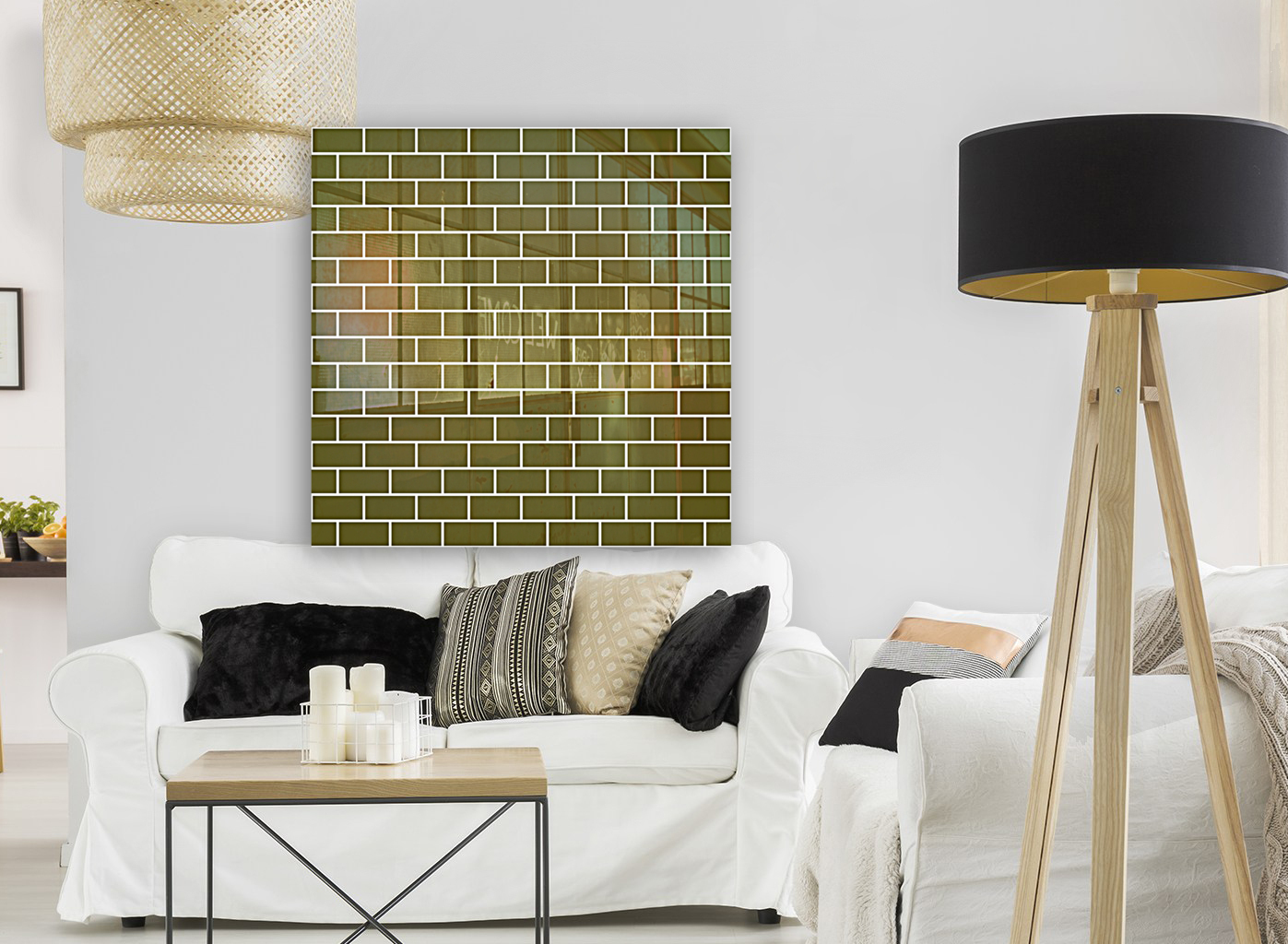 Green Bricks Pattern Reproduction