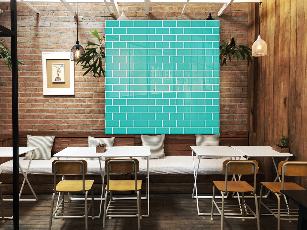 Turquoise Brick Pattern Reproduction