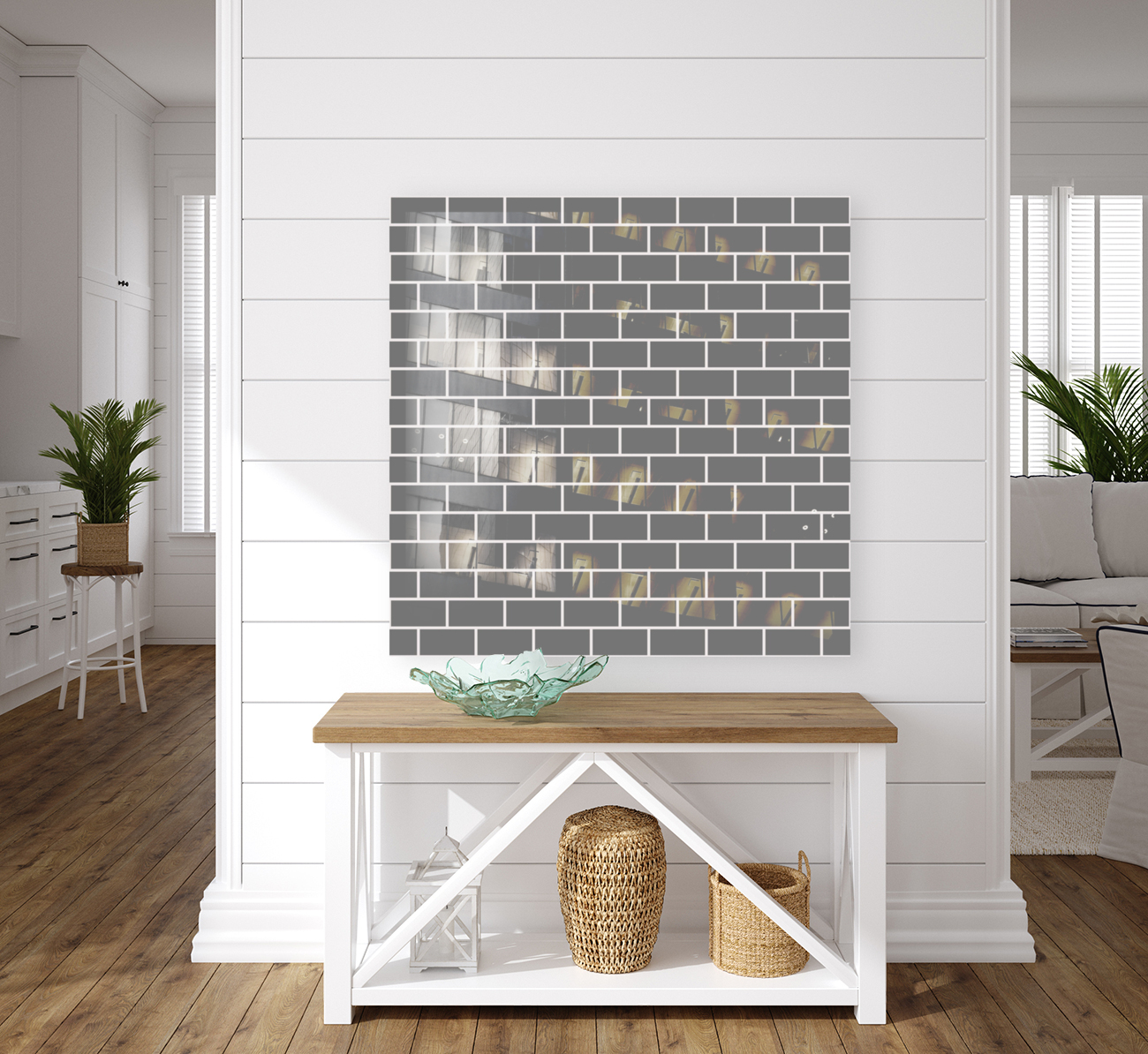 Cute Grey Brick Pattern Reproduction
