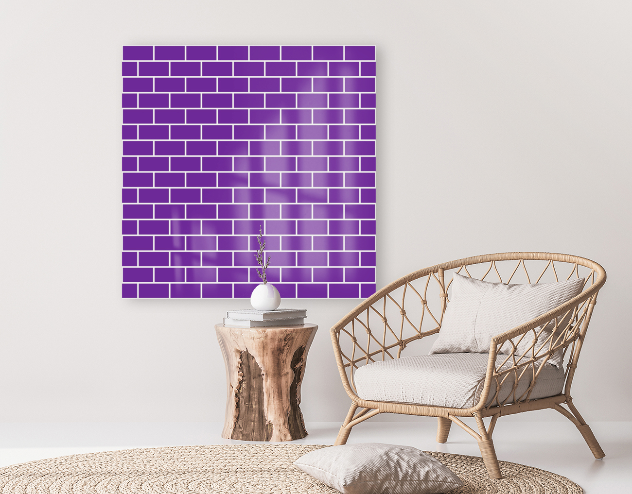 Dark Purple Brick Pattern Reproduction