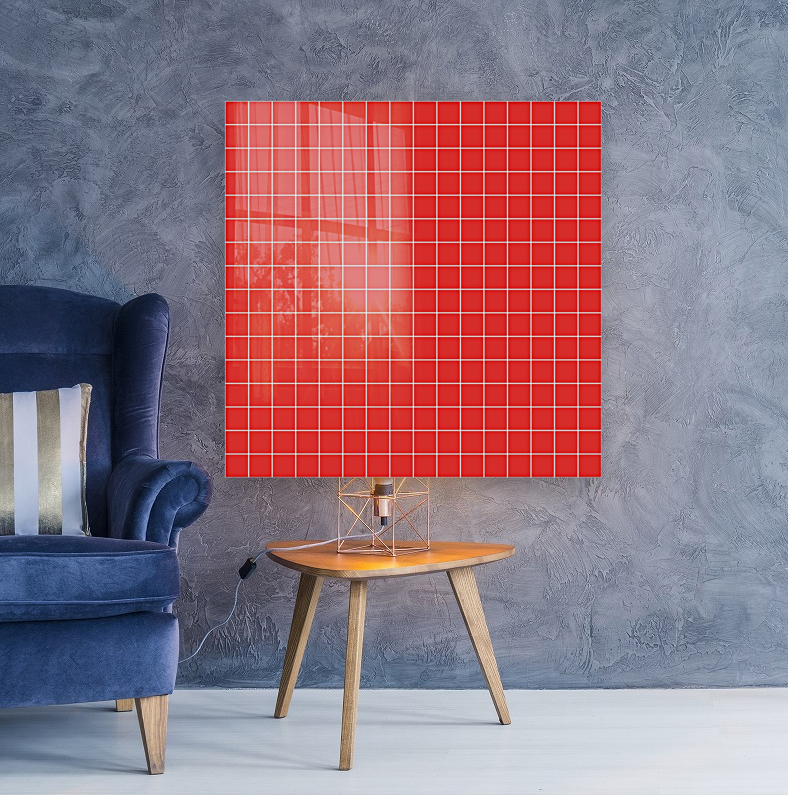 Red Orange Check Line Pattern Reproduction
