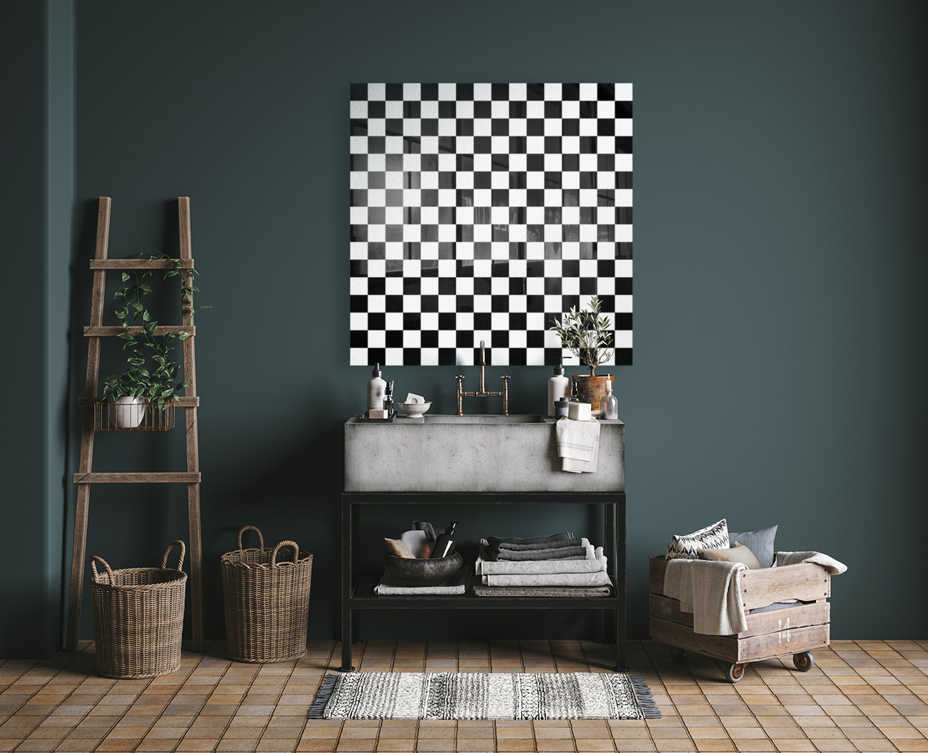 Black Check Pattern Reproduction