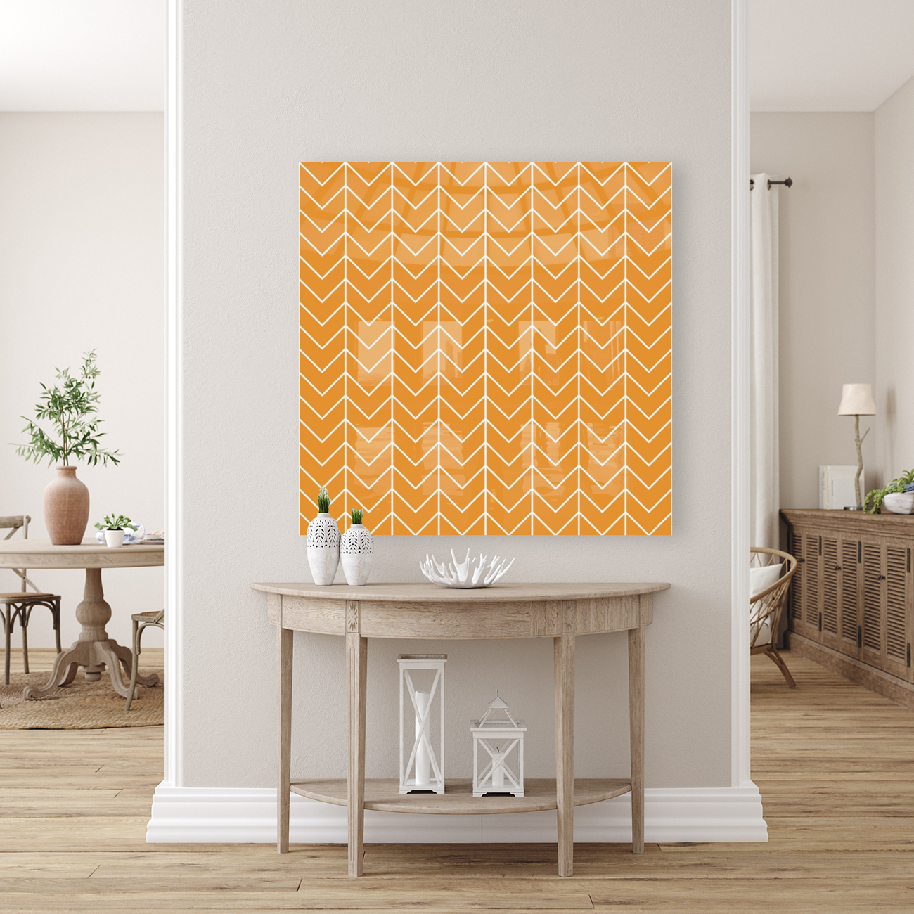 Yellow Chevron Pattern Reproduction