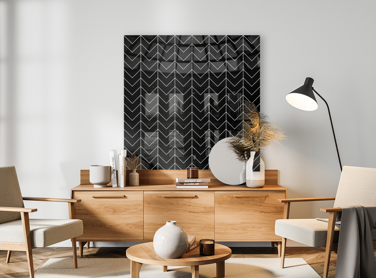 Black Chevron Pattern Reproduction
