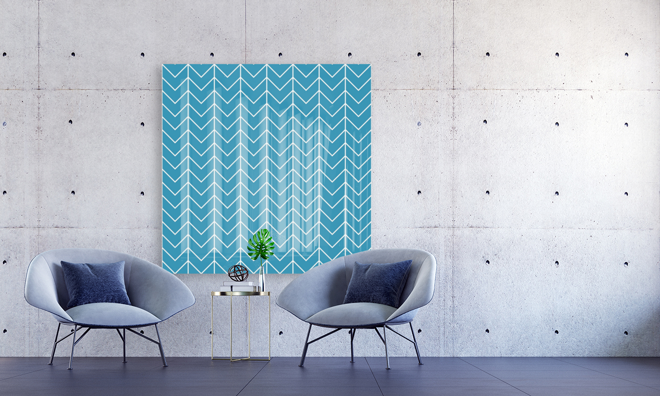 Turquoise Chevron Pattern Reproduction