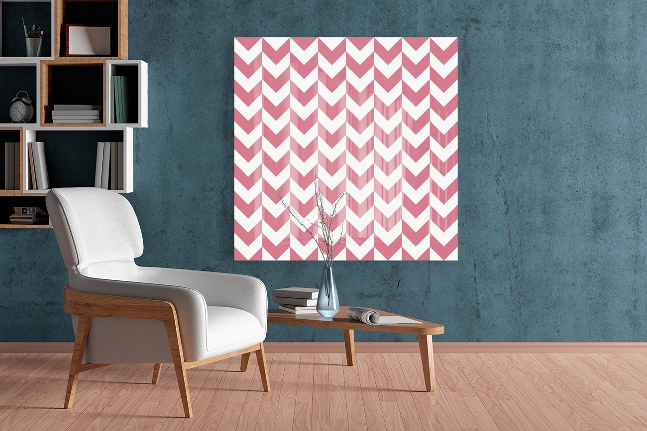Pink Chevron Pattern Reproduction