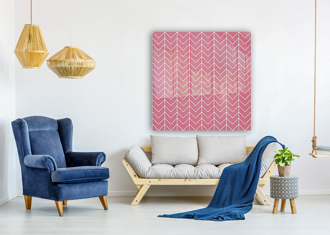 Baby Pink Chevron Pattern Reproduction