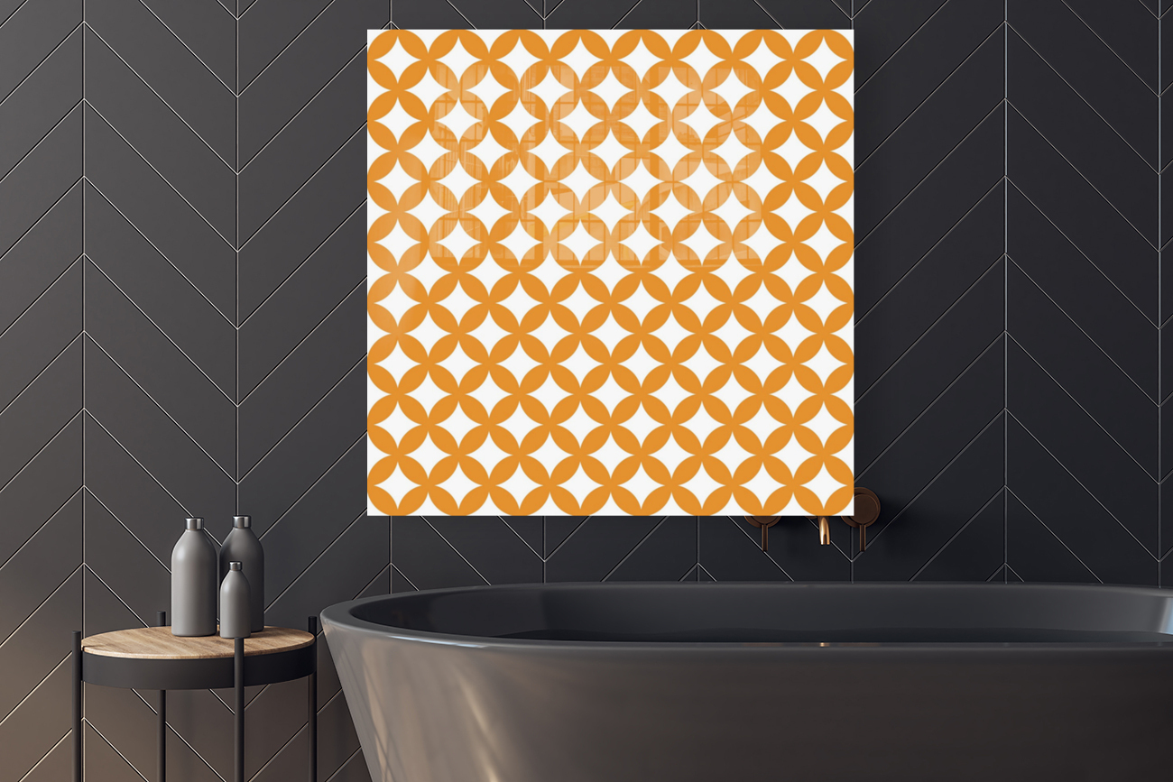 Orange Retro Circle Pattern Reproduction