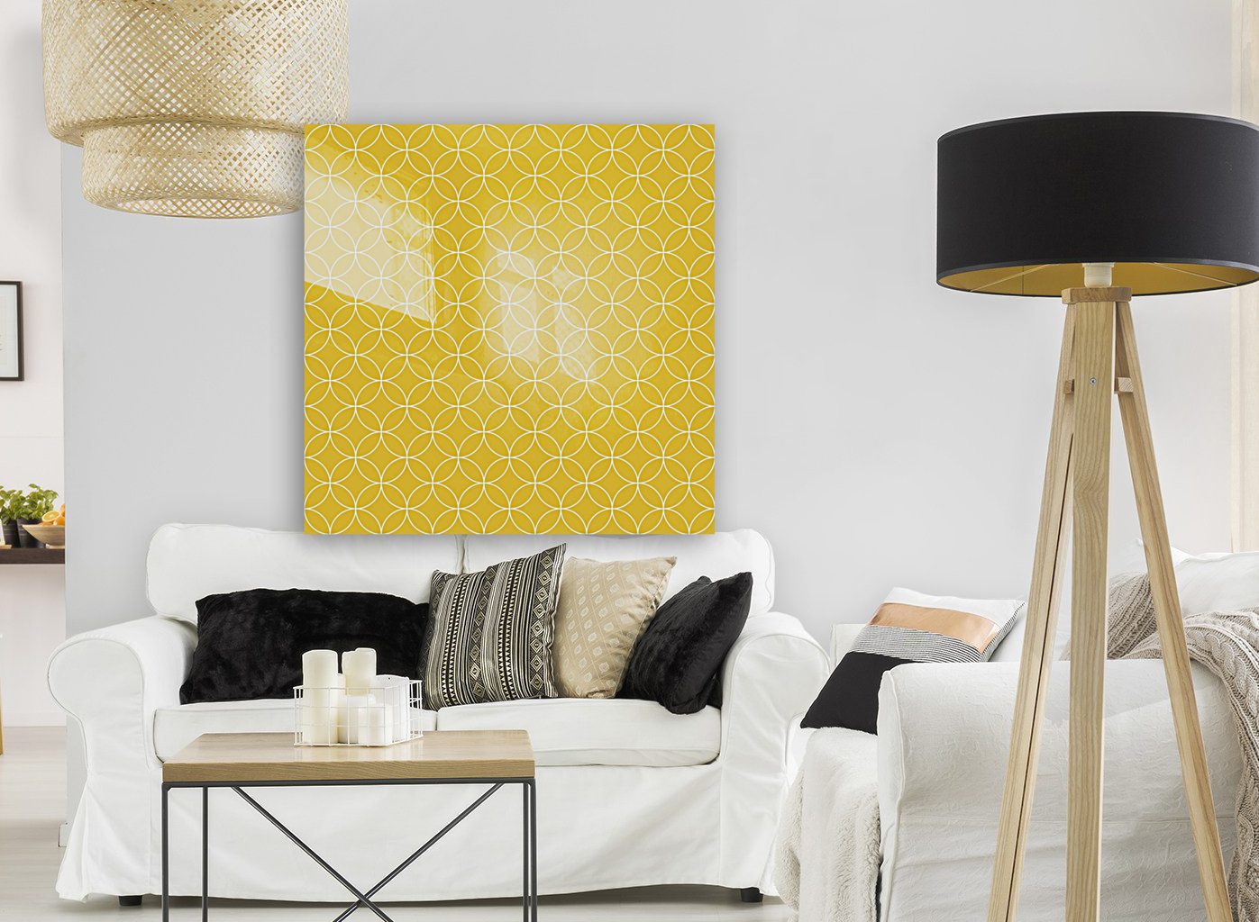 Mustard Retro Circle Pattern Reproduction