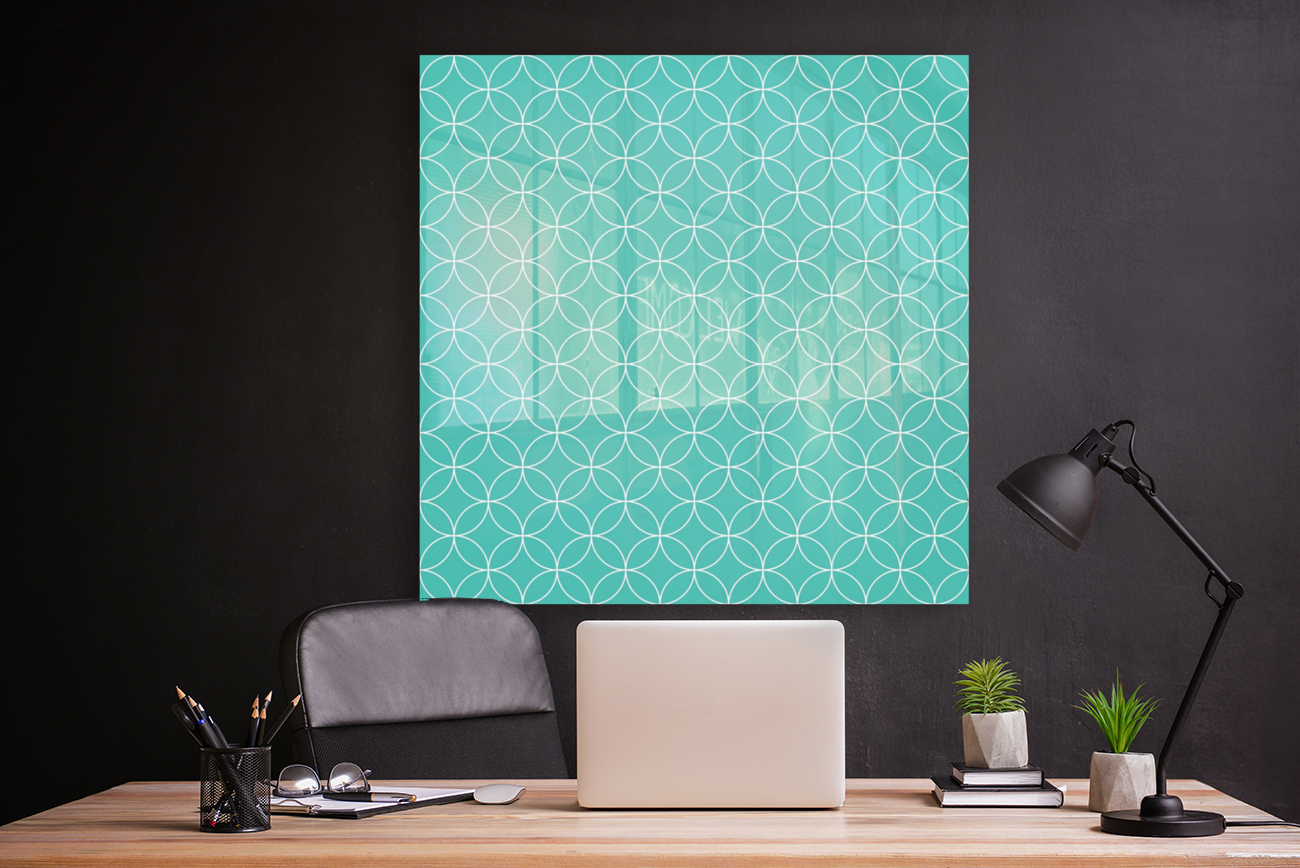 Turquoise Circle Pattern Reproduction