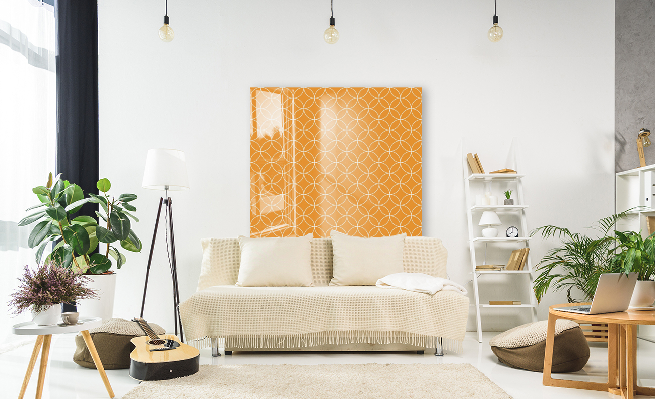 Orange Retro Circle Pattern Reproduction