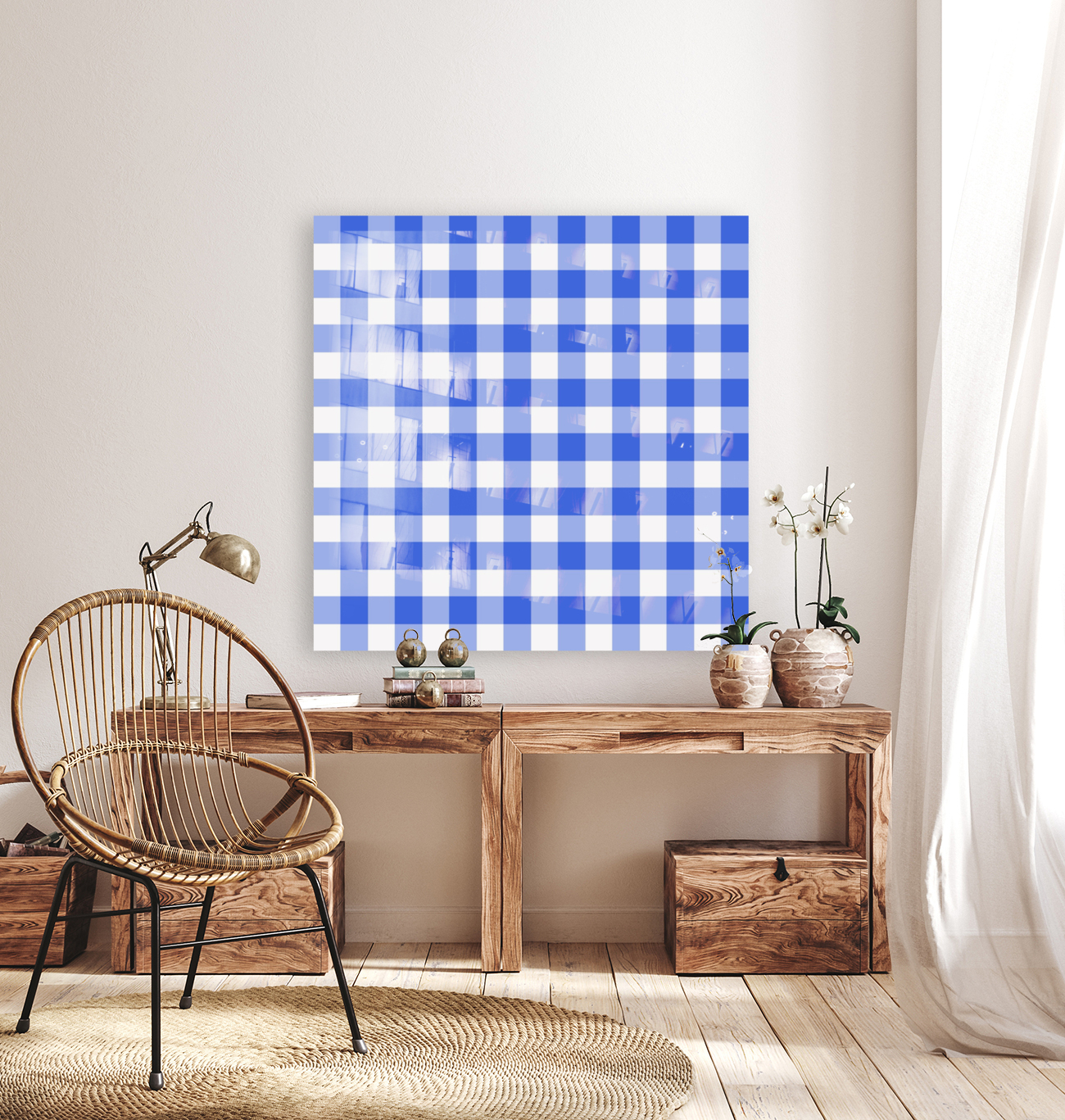 Blue Plaid Pattern Reproduction