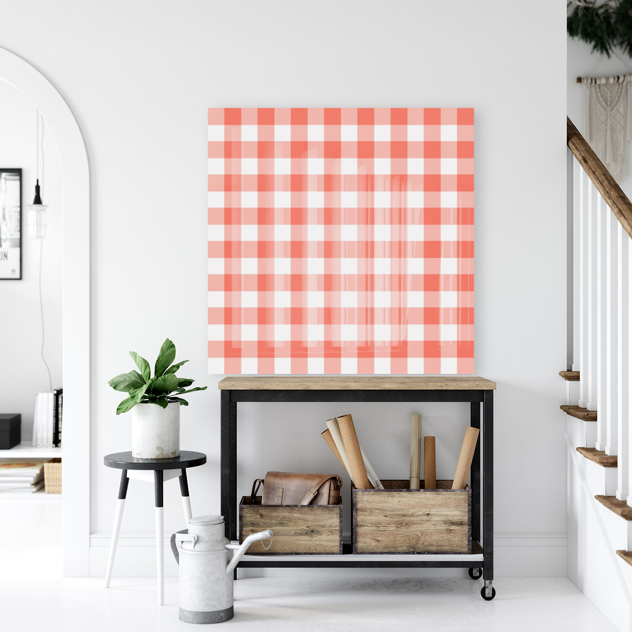 Orange Plaid Pattern Reproduction