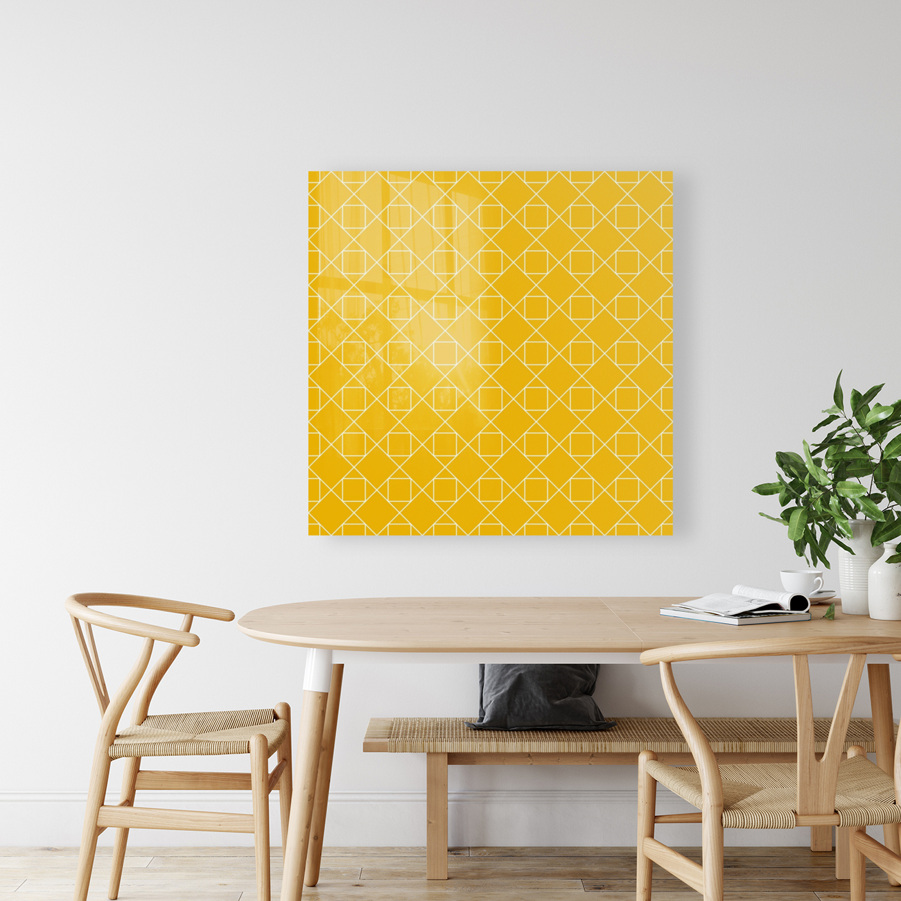 Yellow Diamonds Pattern  Reproduction