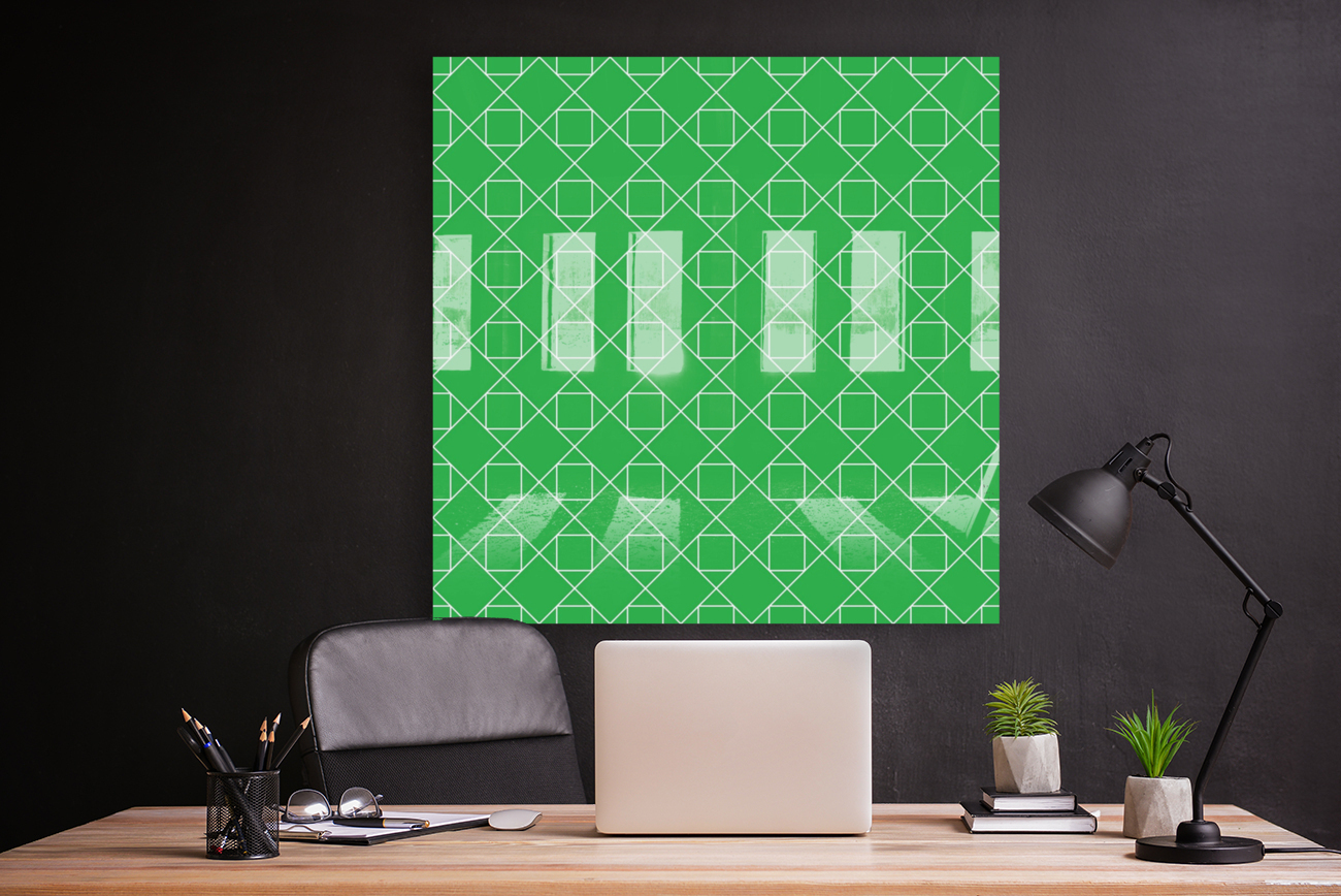 Green Diamonds Pattern  Reproduction