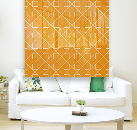 Orange Diamonds Pattern  Reproduction