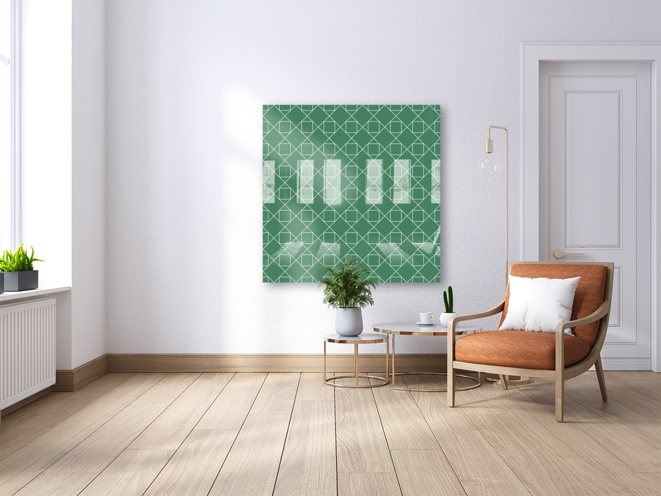 Green Diamonds Pattern Reproduction