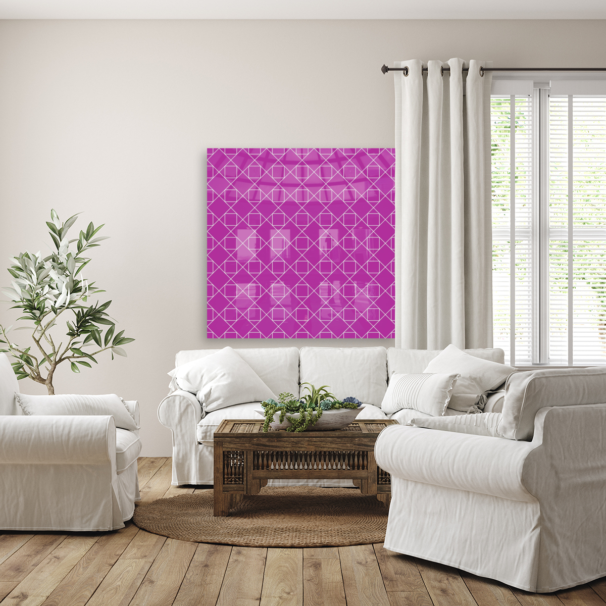 Magenta Geometric Pattern Reproduction