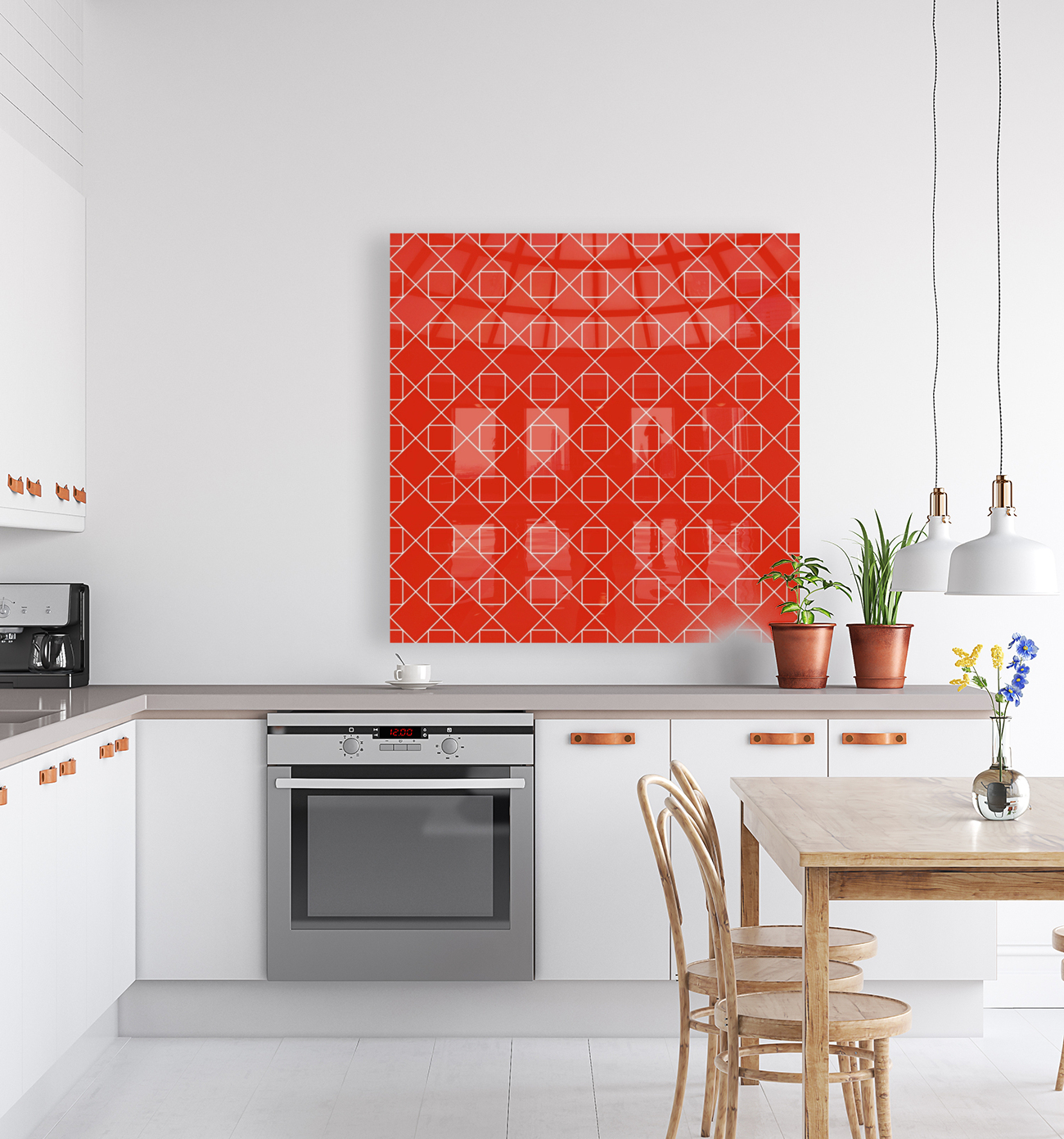 Orange Geometric Pattern Reproduction