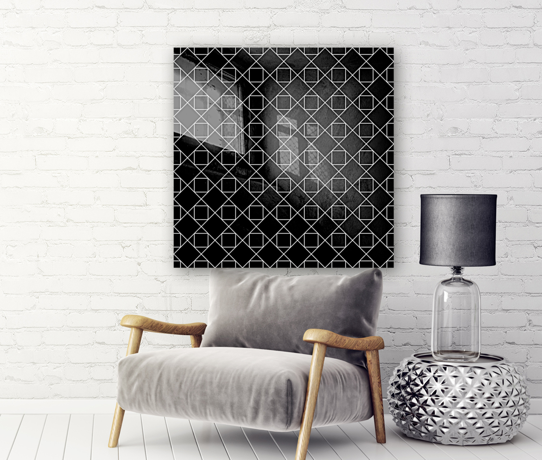 Black Geometric Pattern Reproduction