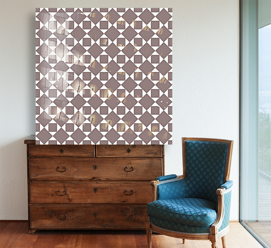 Light Brown Geometric Pattern Reproduction