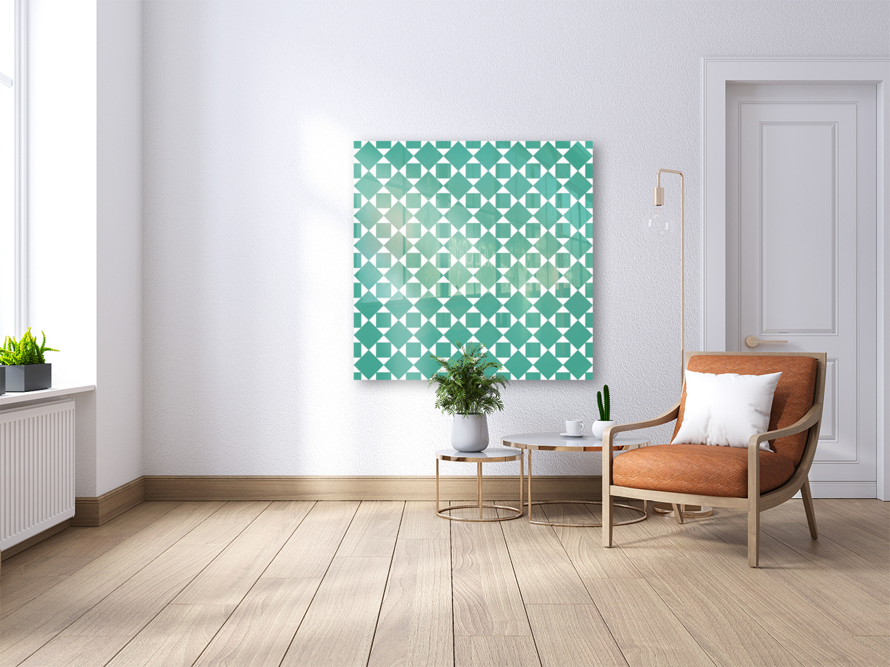 Green Square and Diamond Pattern Reproduction