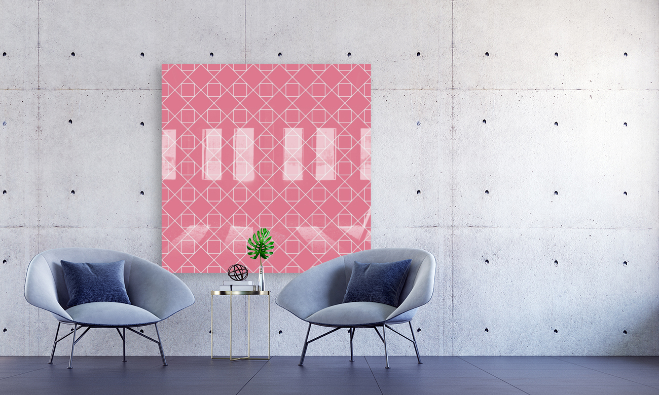 Baby Pink Small Diamonds Pattern Reproduction