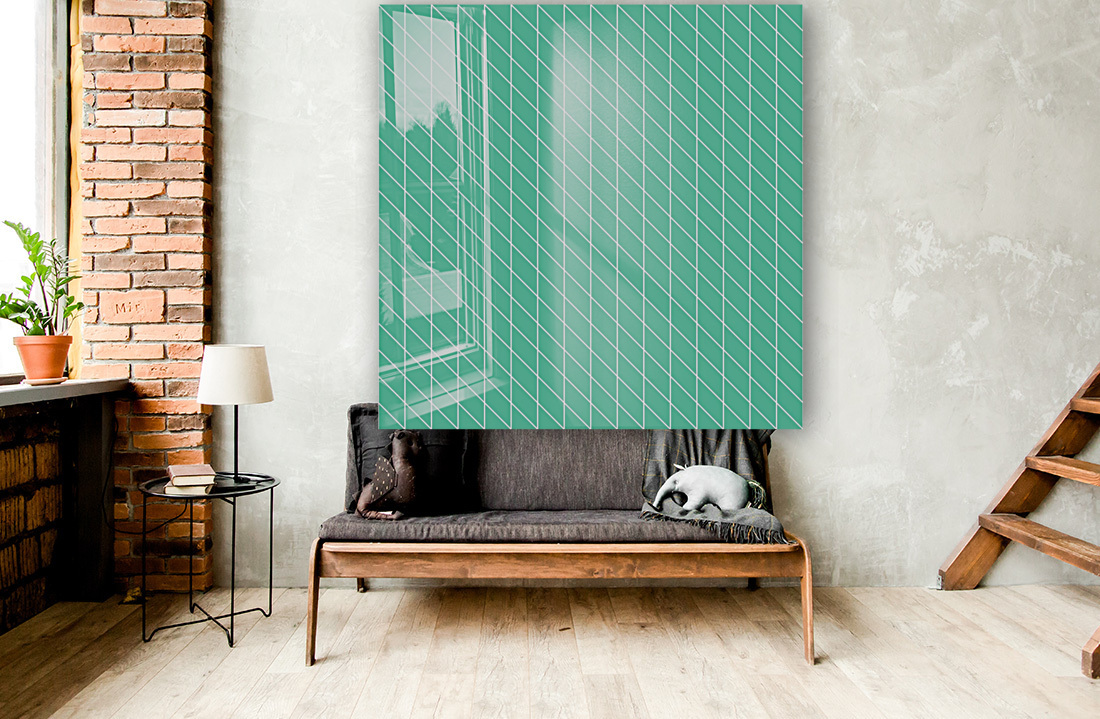 Aquamarine Checkers Pattern Reproduction