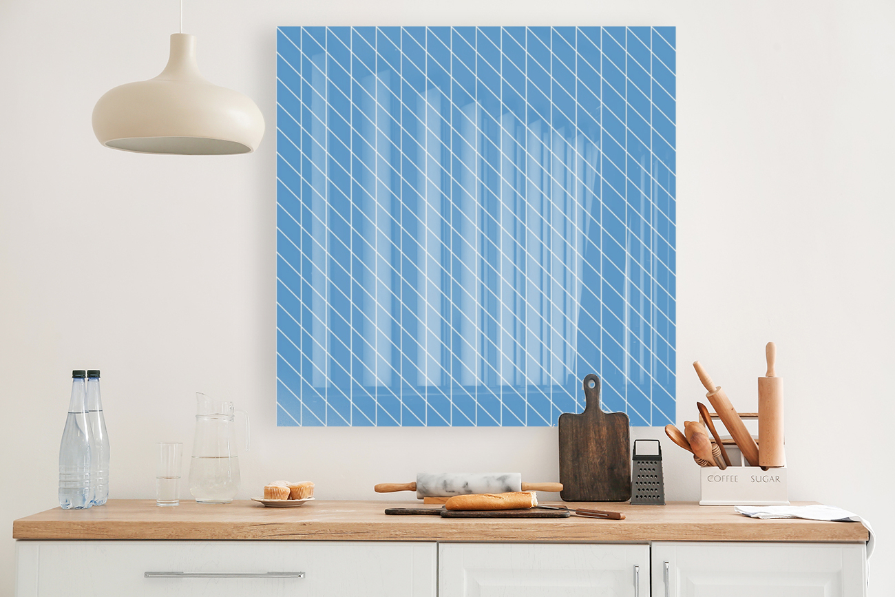 Royal Blue Checkers Pattern Reproduction