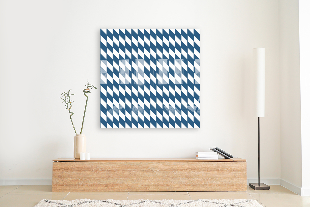 Navy Blue Checkers Pattern Reproduction