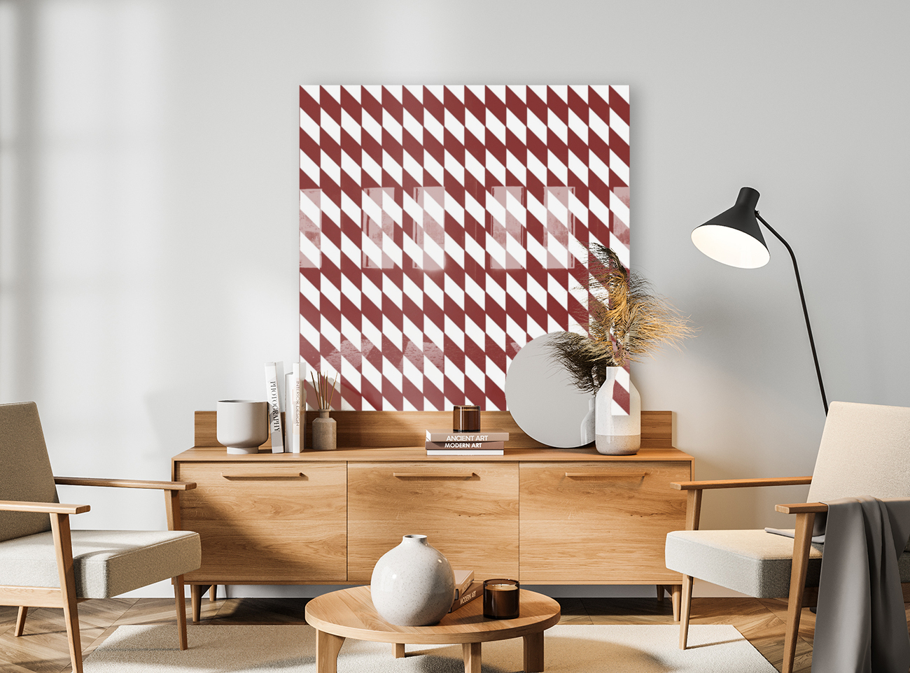 Dark Maroon Checkers Pattern Reproduction